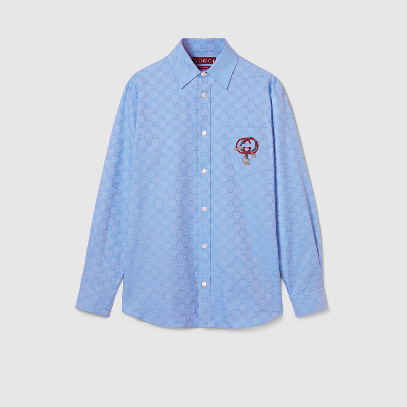 GG Oxford cotton shirt with embroidery 1