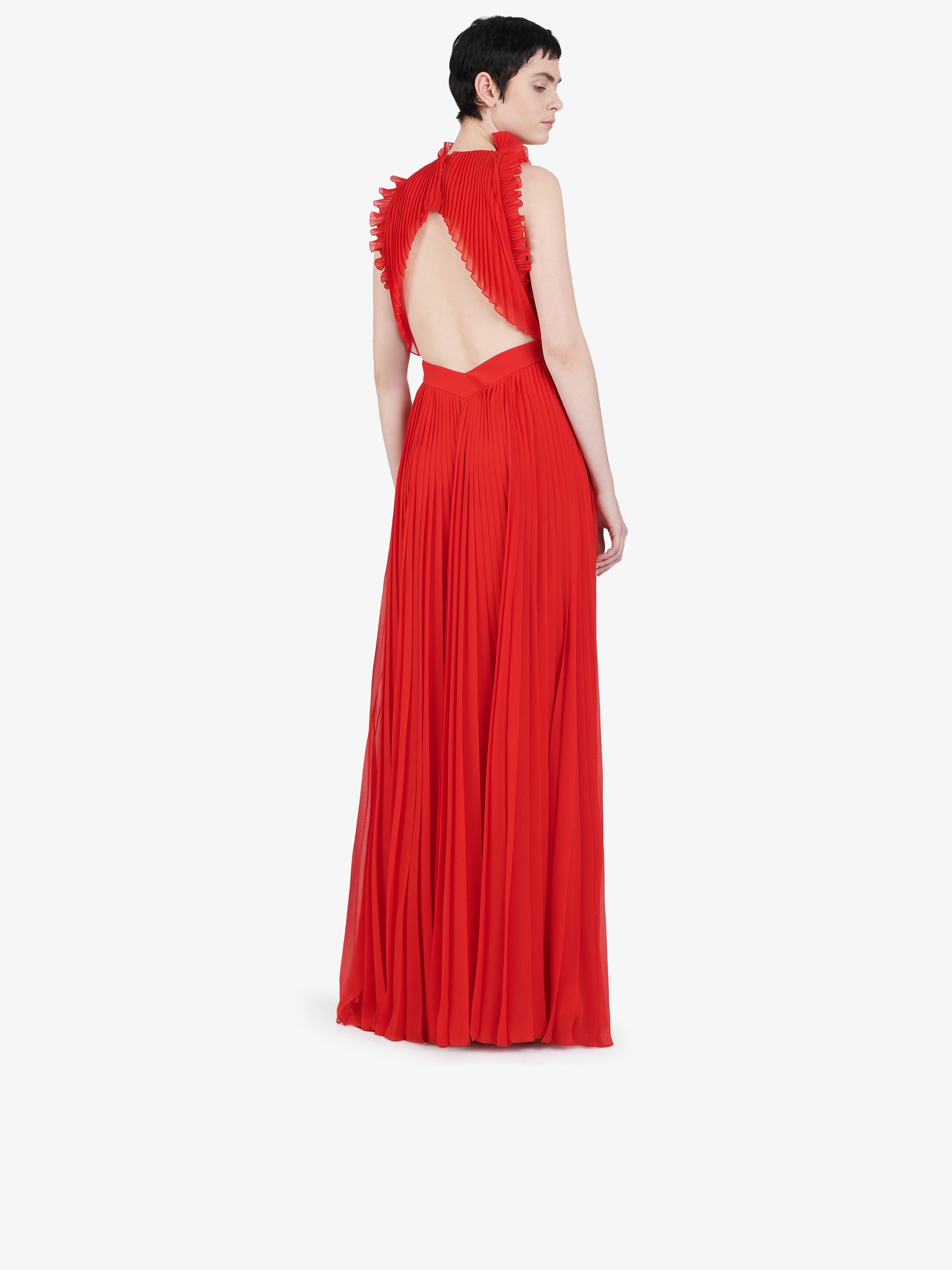 Pleated evening dress with ruffles - 2