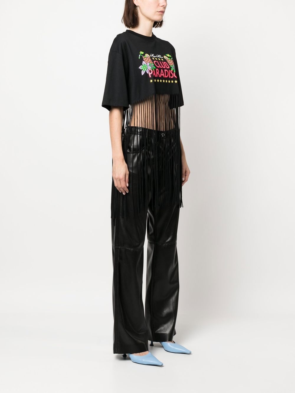 graphic-print frayed T-Shirt - 3