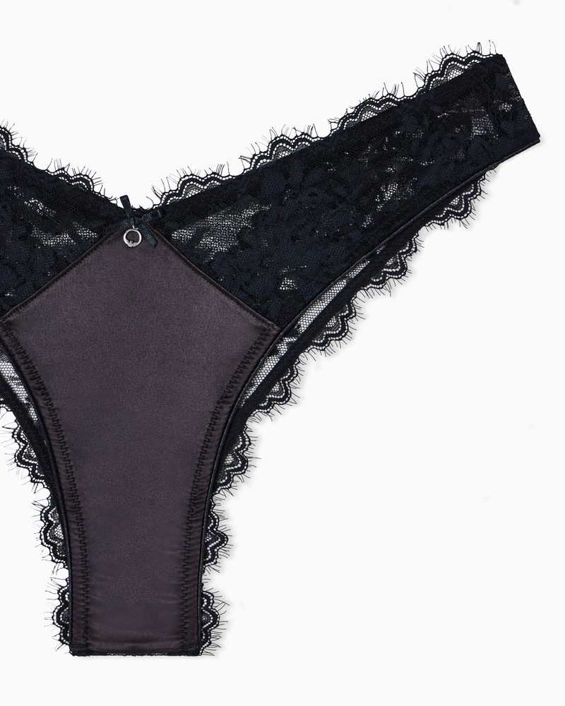 EMPORIO ARMANI ASV LACE BRAZILIAN BRIEFS WITH SATIN DETAIL outlook