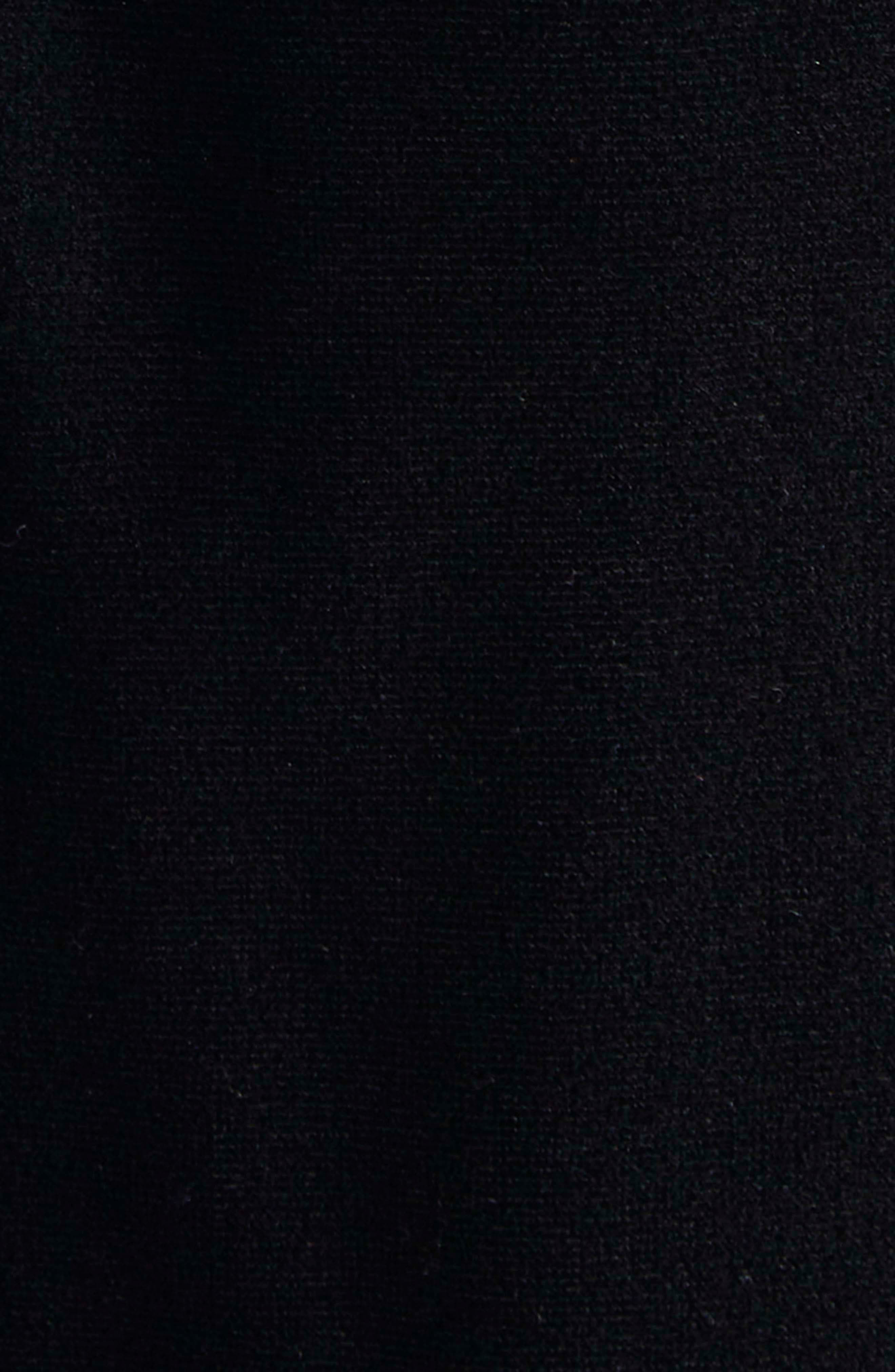 Emporio Armani Cinched Waist Long Sleeve Velvet Dress in Solid Black at Nordstrom - 6