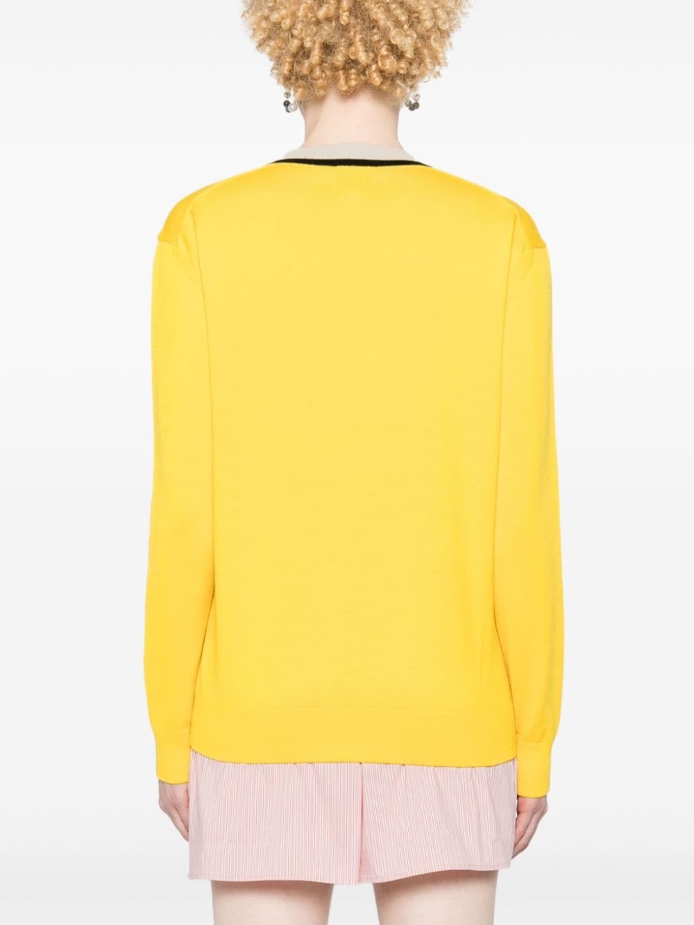 intarsia-knit logo cardigan - 4