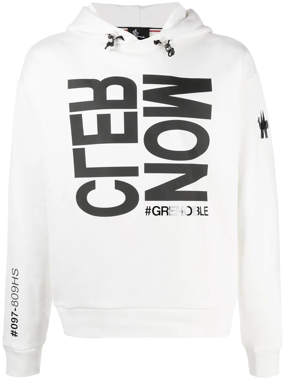 logo print rib-trimmed hoodie - 1