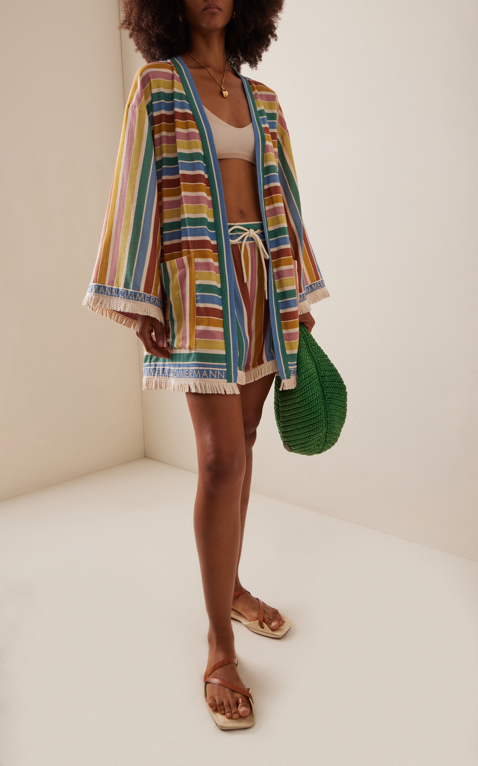 Zimmermann Everley Striped Cotton Robe multi | modaoperandi