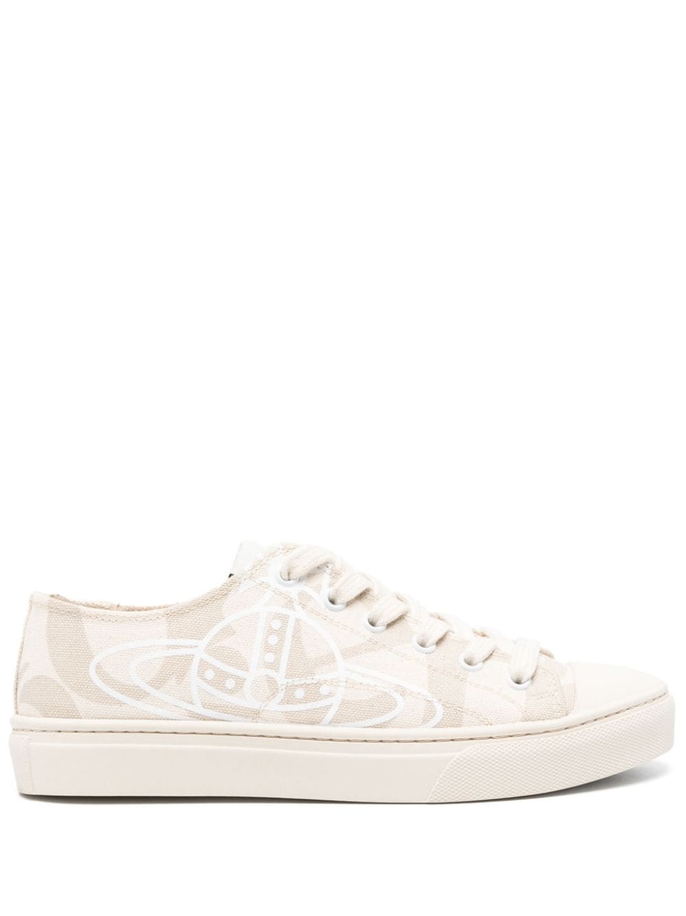 Orb-print canvas sneakers - 1