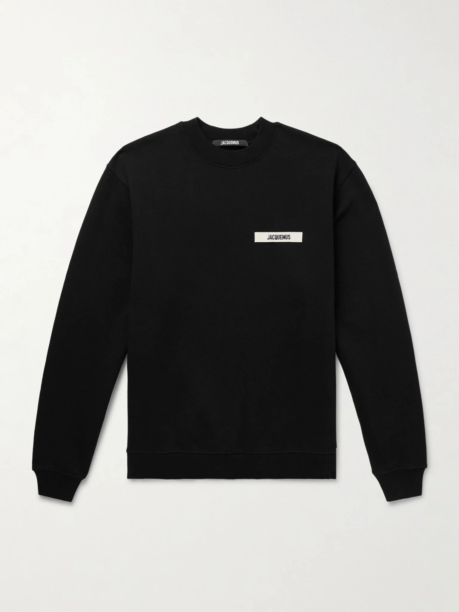 Logo-Appliquéd Cotton-Jersey Sweatshirt Black - 1