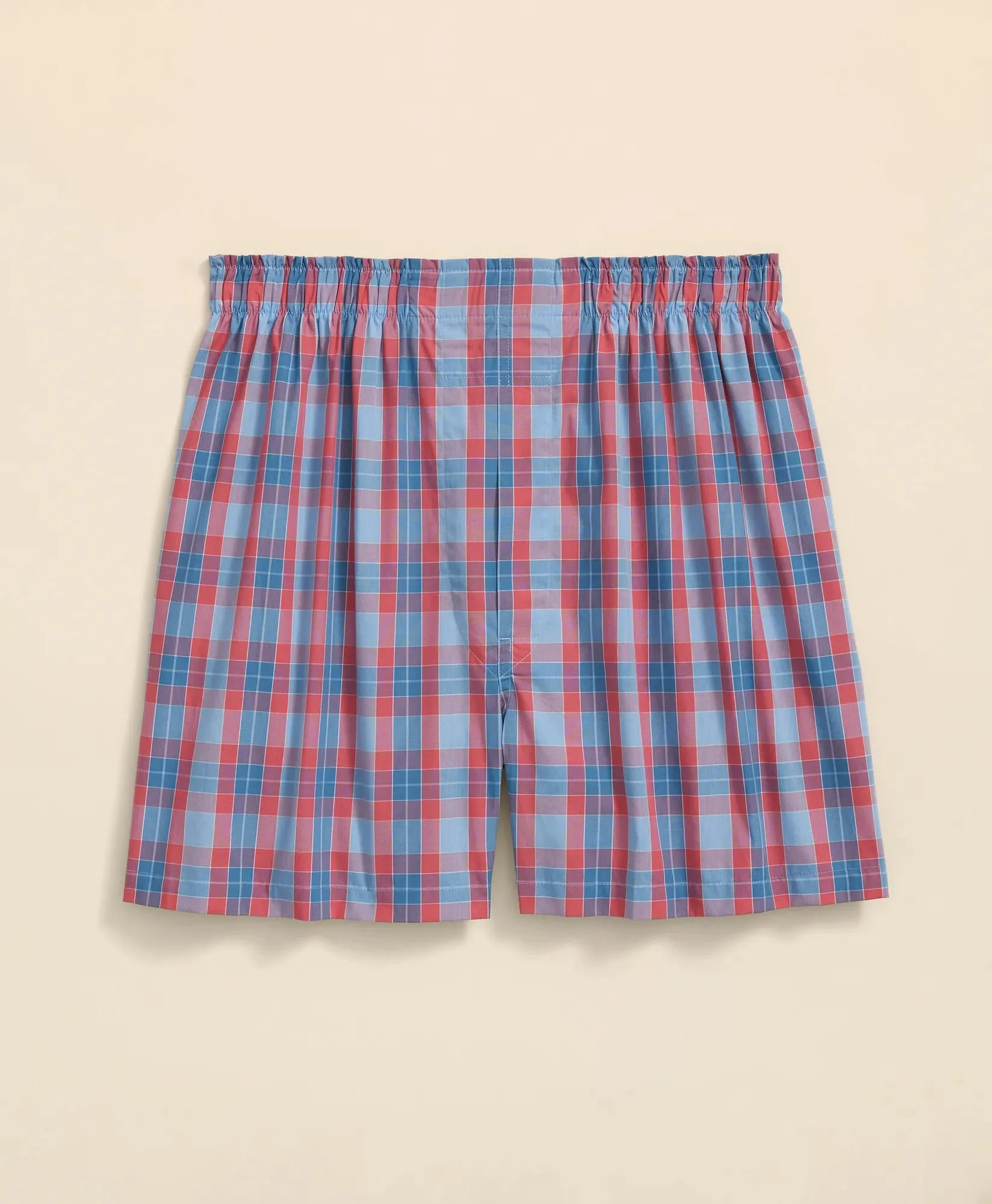 Cotton Broadcloth Check Boxers - 1
