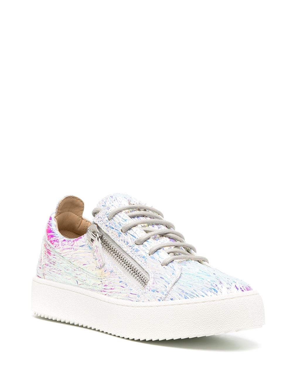 platform holographic effect sneakers - 2