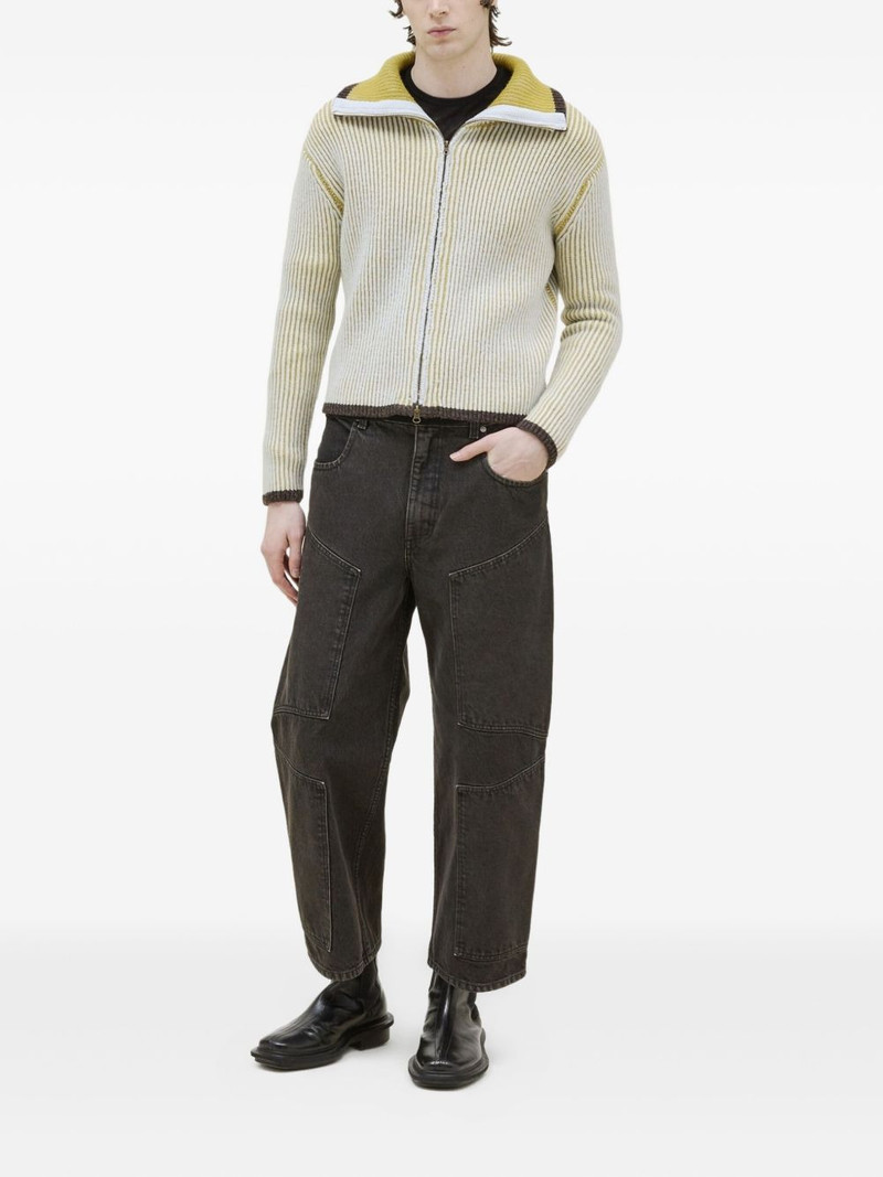 ECKHAUS LATTA ribbed-knit zip-up cardigan outlook