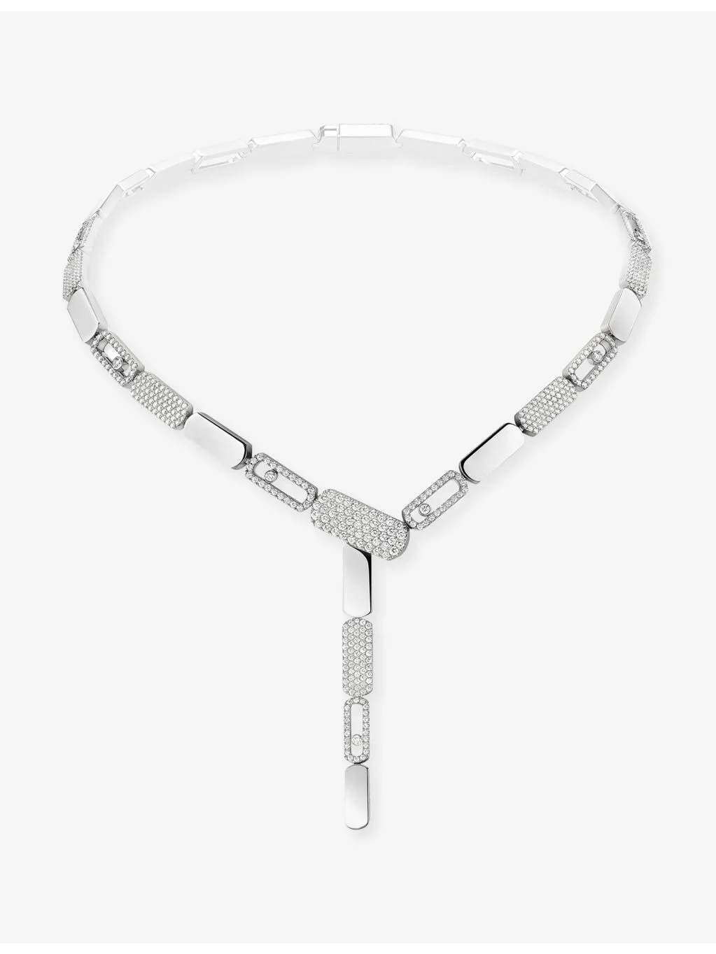 Imperial Move Small 18ct Rose Gold And 3.47ct Diamond Tie Necklace - 1