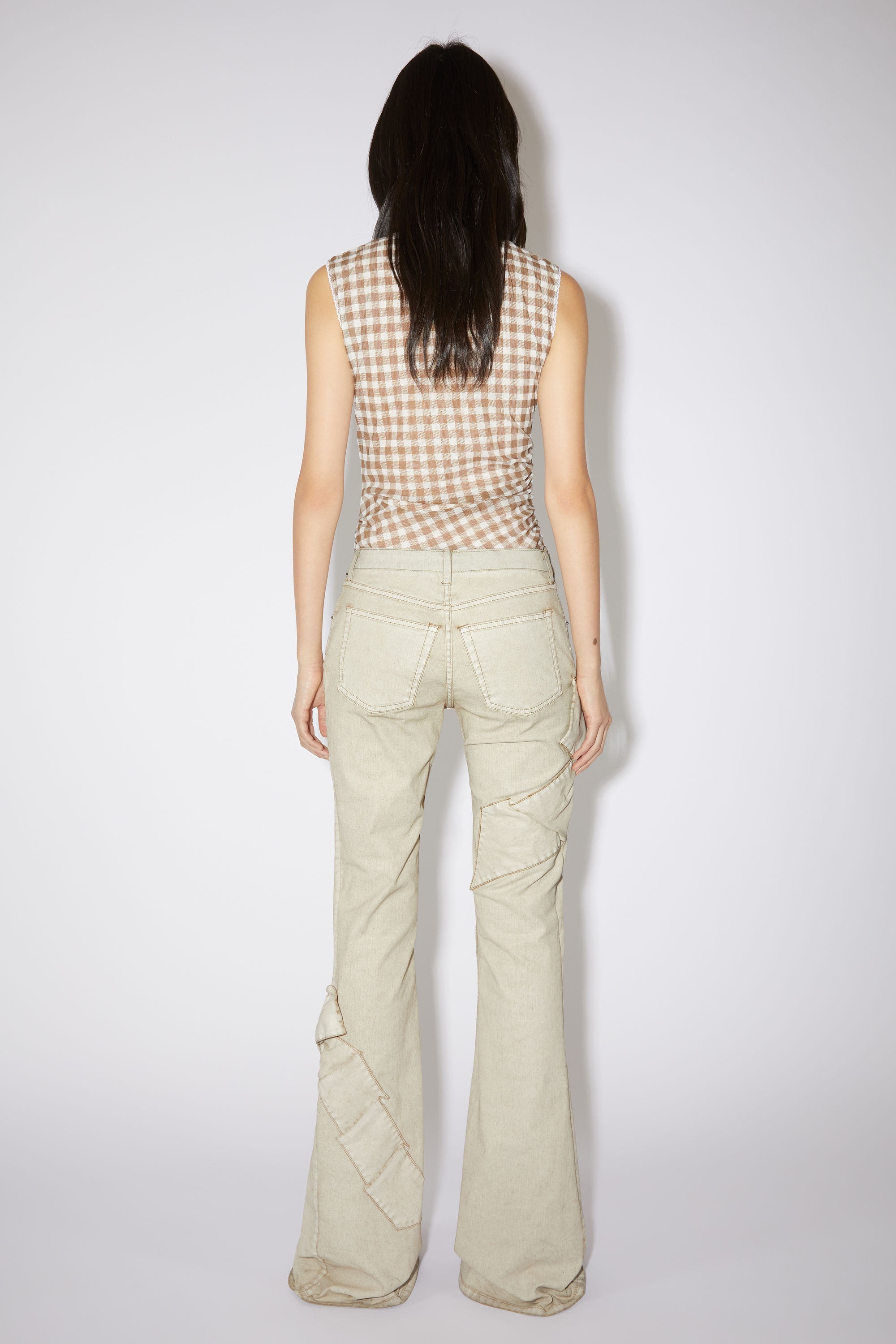 Bow denim trousers - White/brown - 3