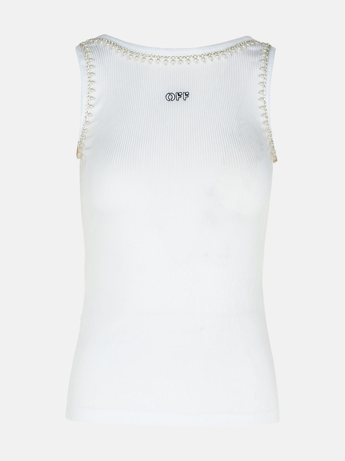 WHITE VISCOSE TANK TOP - 1
