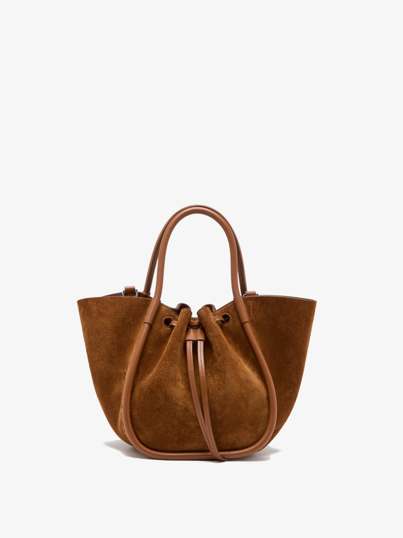 Small Ruched Tote in Soft Suede - 1