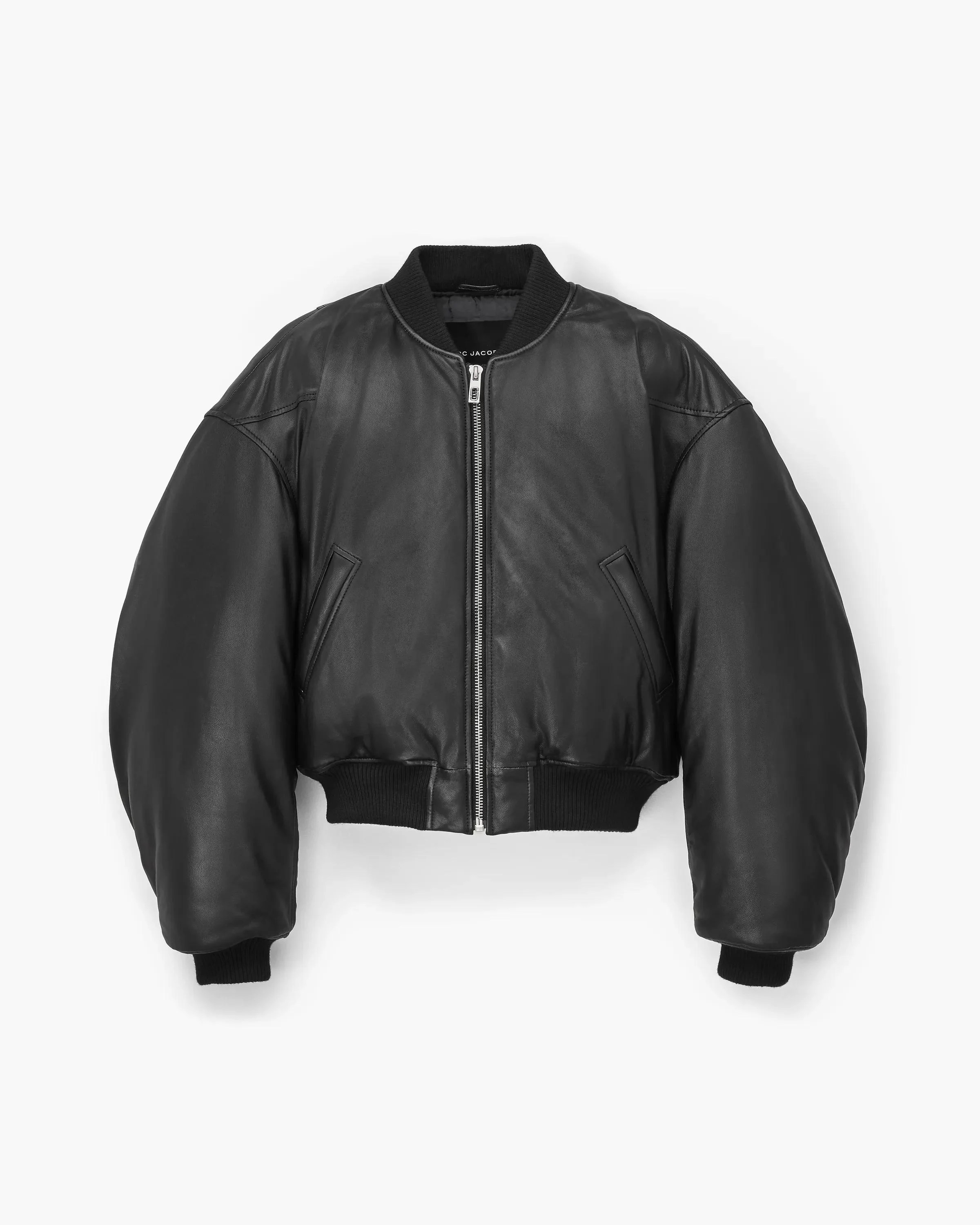 PUFFY LEATHER BOMBER - 1