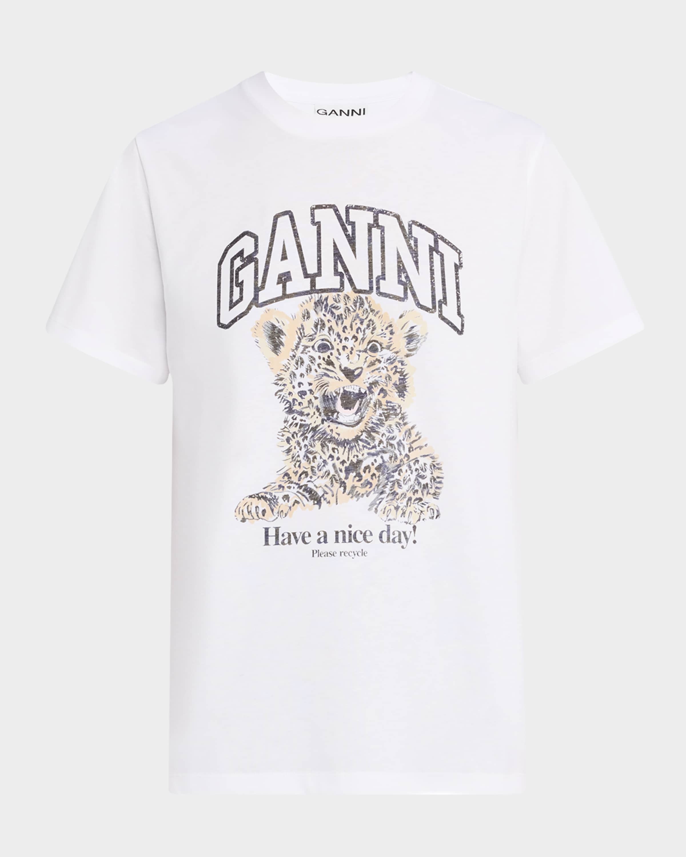 送料関税込 ◆GANNI◆ RELAXED FIT T-SHIRT WITH ANIMAL PRINT Ganni - Animal Print T-shirt | HBX - Globally Curated