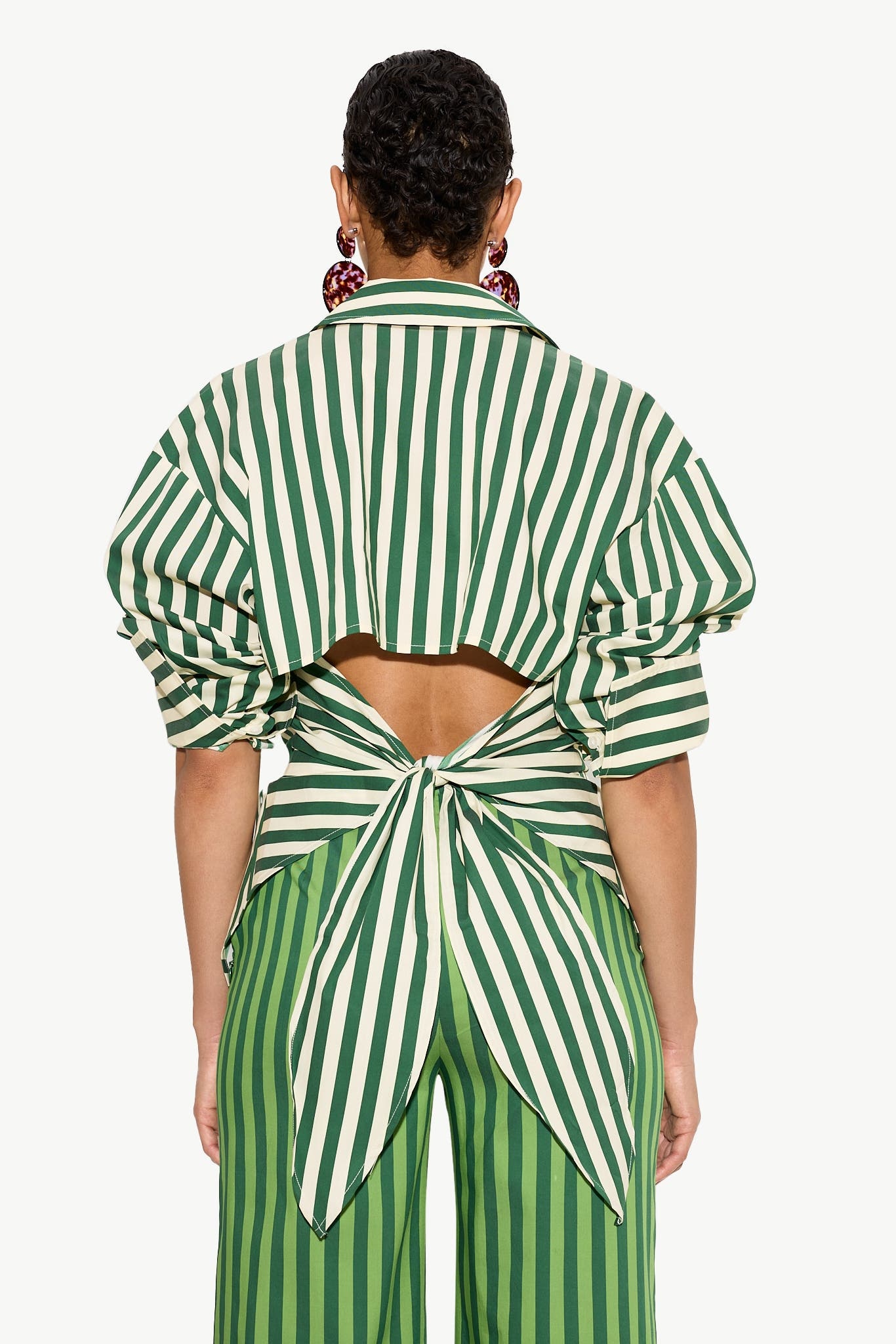 SIMONMILLER Loch Striped Poplin Button Up in Gummy Green/ecru Stripe at Nordstrom - 2
