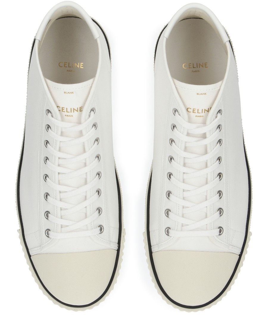 Blank Mid Lace Up Sneakers - 4