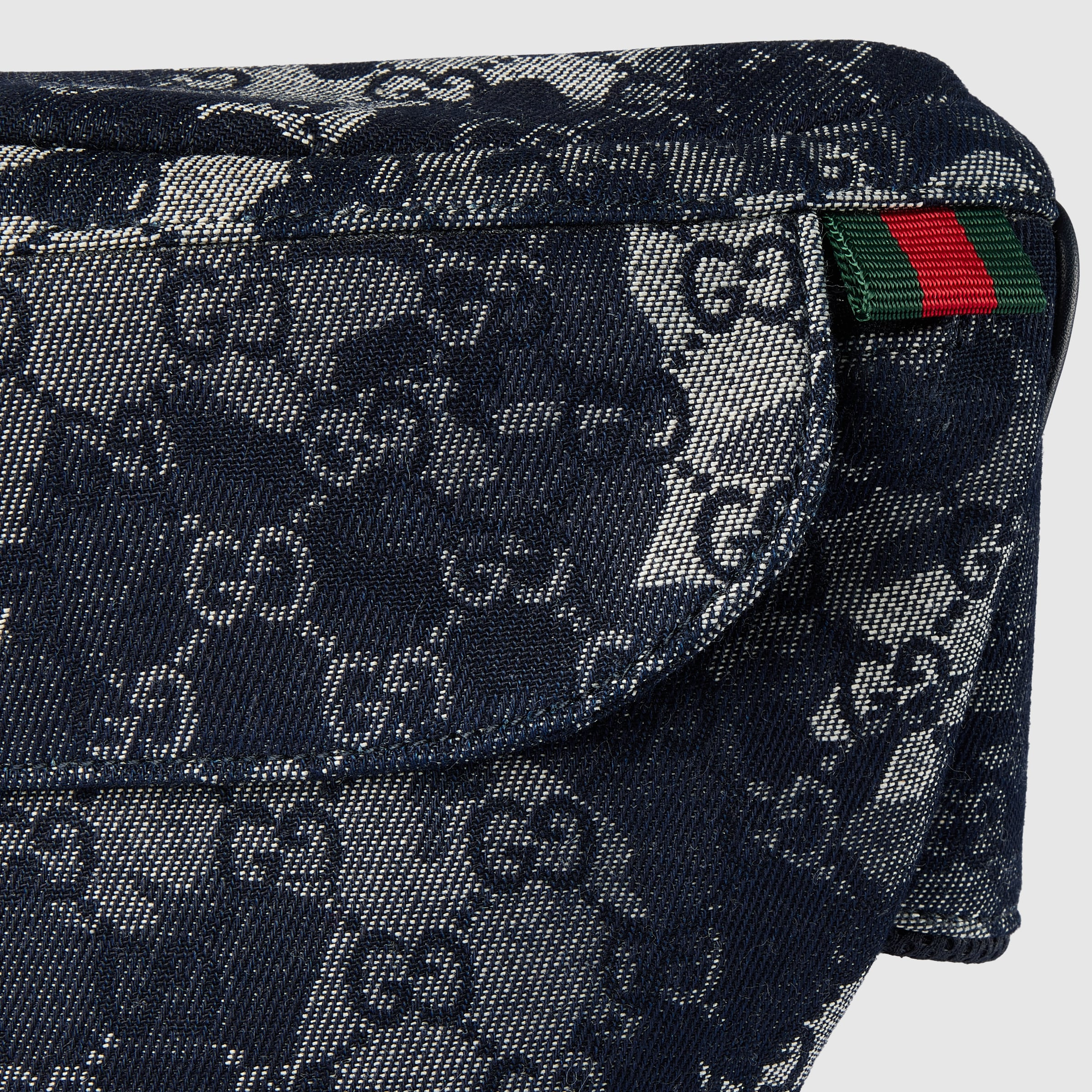 GG denim large belt bag - 4