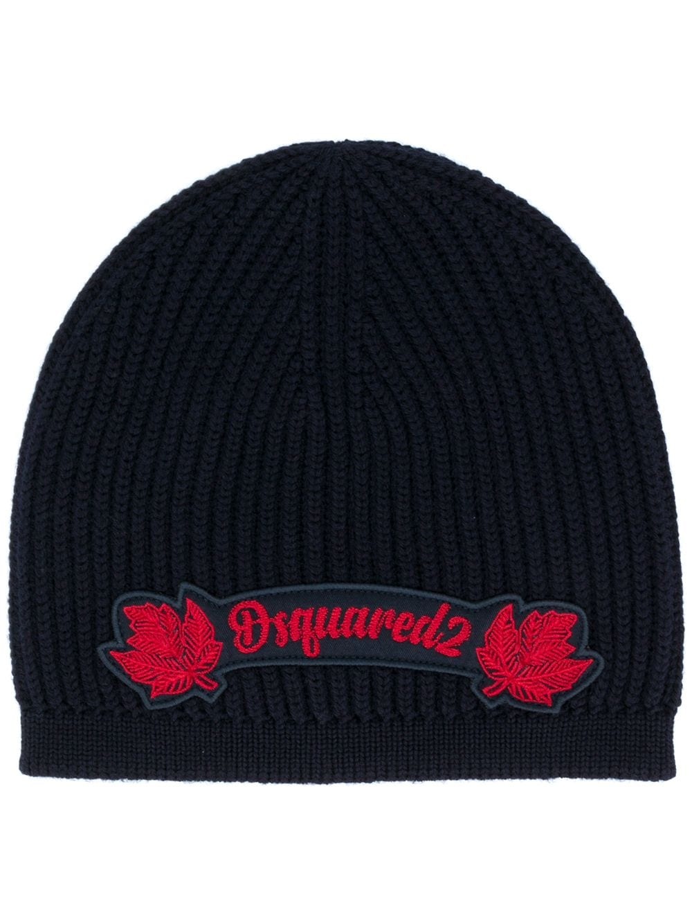 logo patch wool beanie - 1