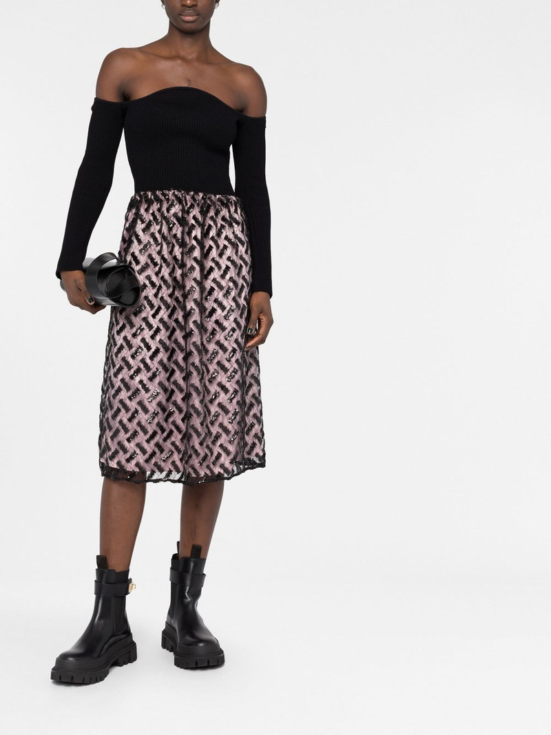 EMPORIO ARMANI sequinned A-line skirt outlook