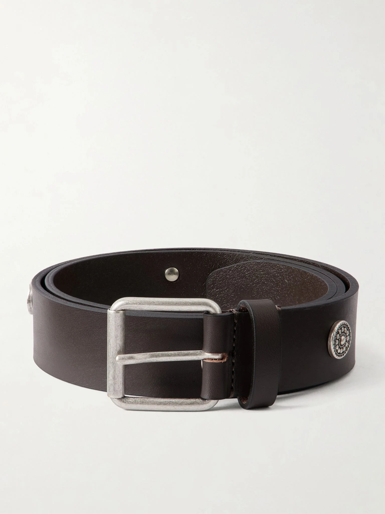 2.5 cm Pilgrim Embellished Leather Belt Brown - 1