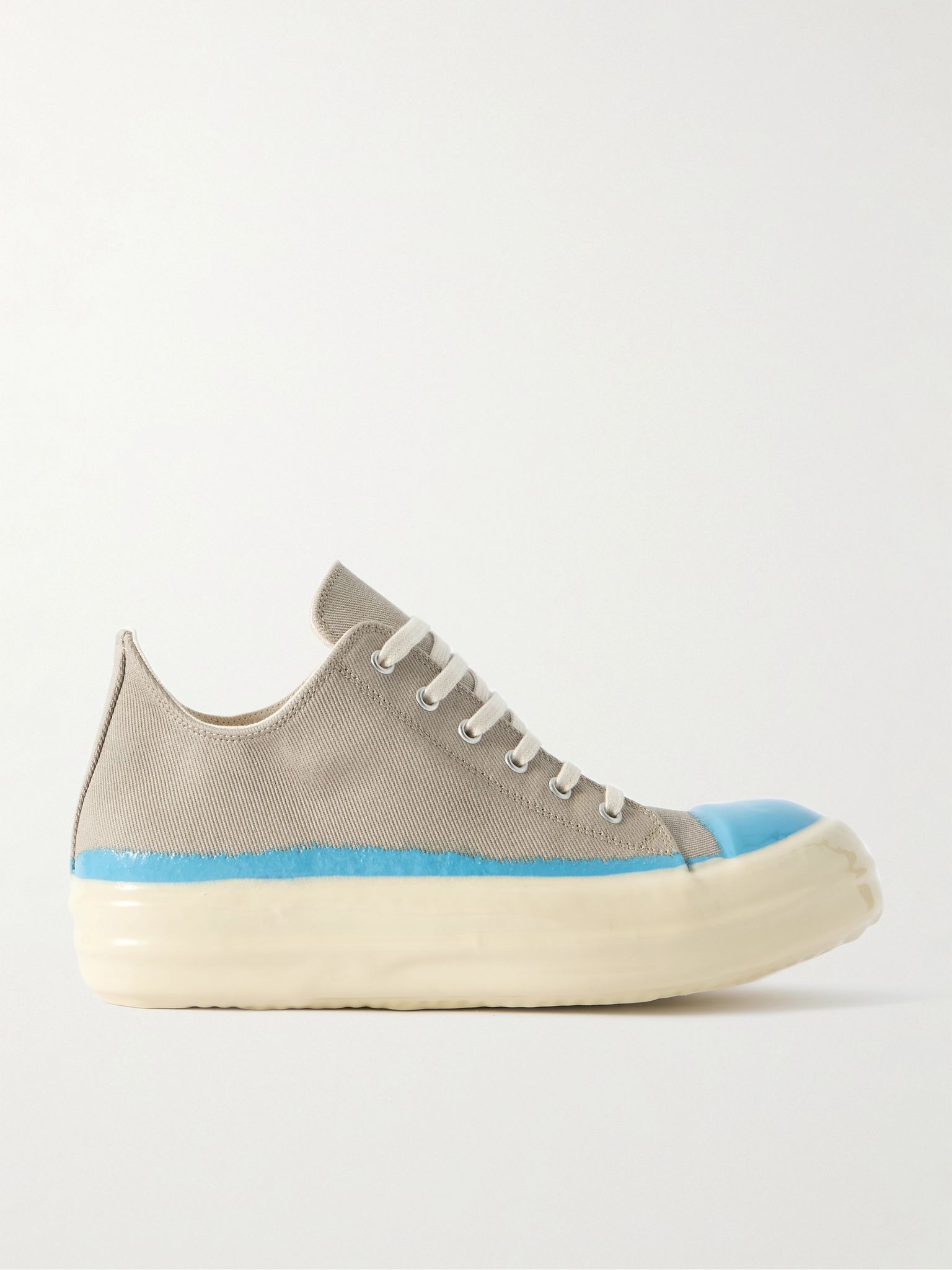 Lacquered-Denim Sneakers Gray - 1