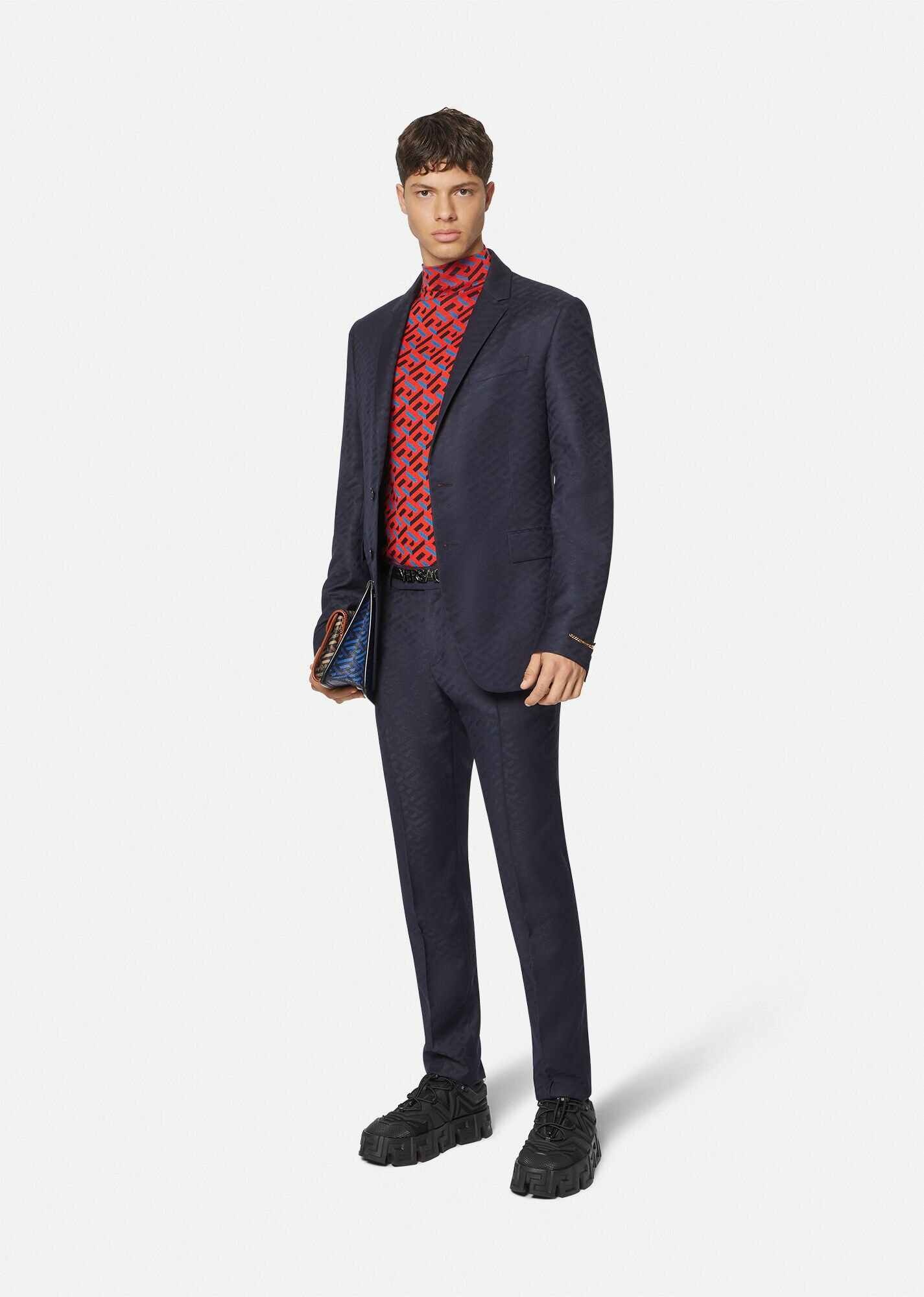 La Greca Wool Jacquard Pants - 2
