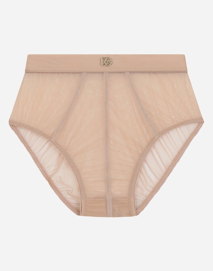 High-waisted tulle briefs with DG logo - 1