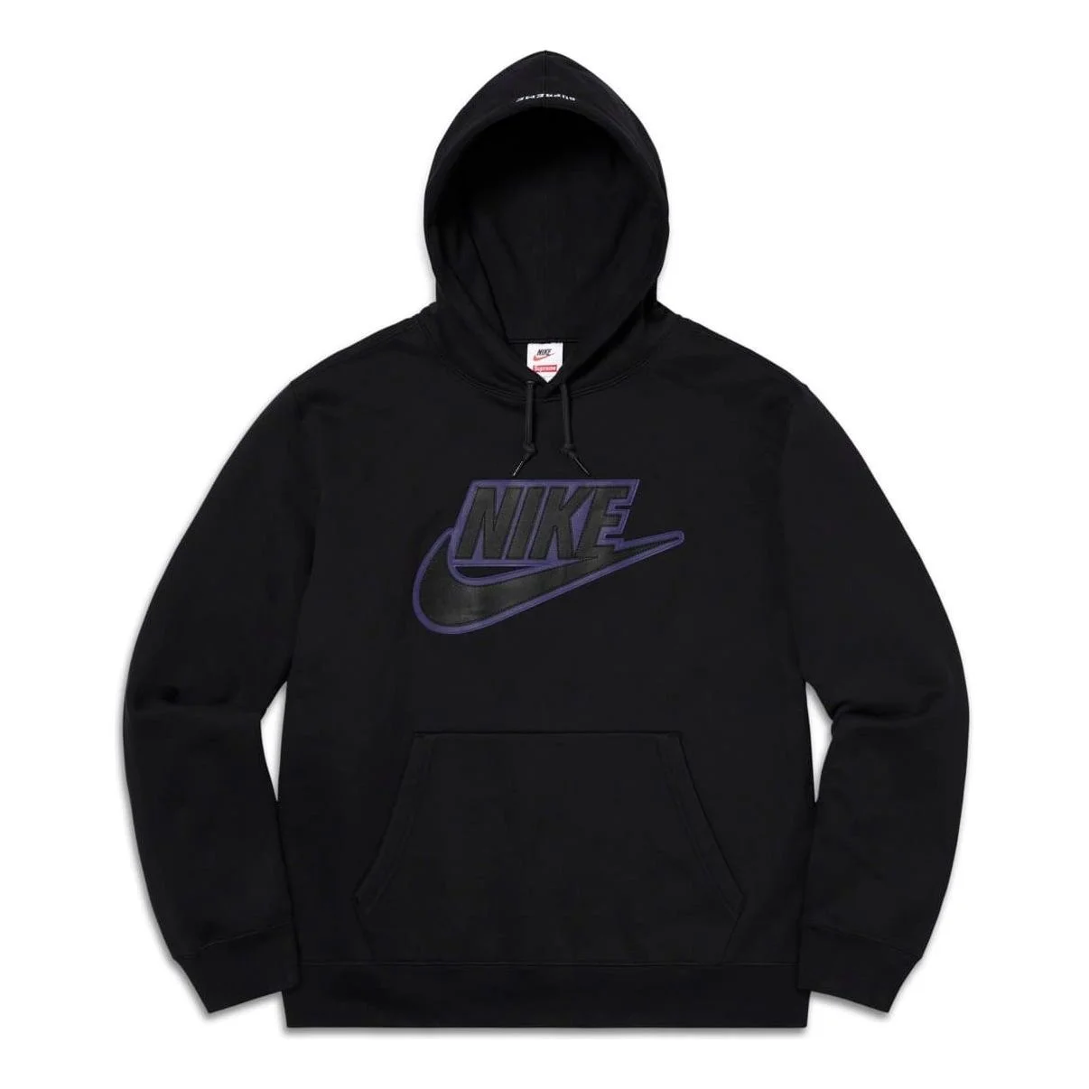 Nike x Supreme Leather Appliqu Hoodie 'Black' CK6225-010 - 1