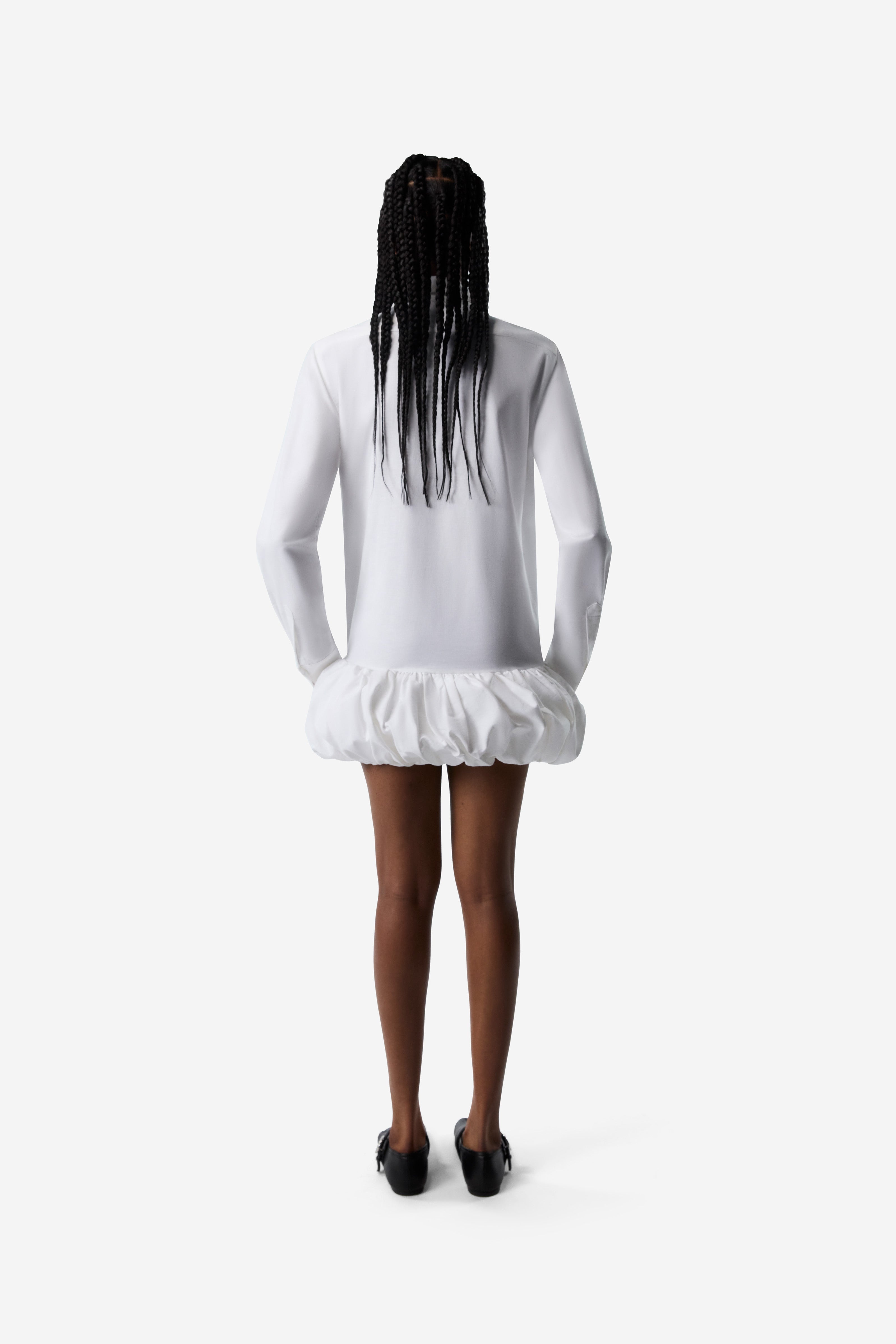 Gathered Hem Shirt Dress - 4