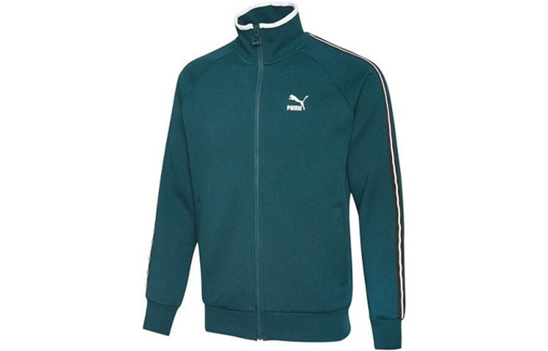 PUMA Casual Sports Breathable Alphabet Printing Stand Collar Jacket Green 598135-38 - 1