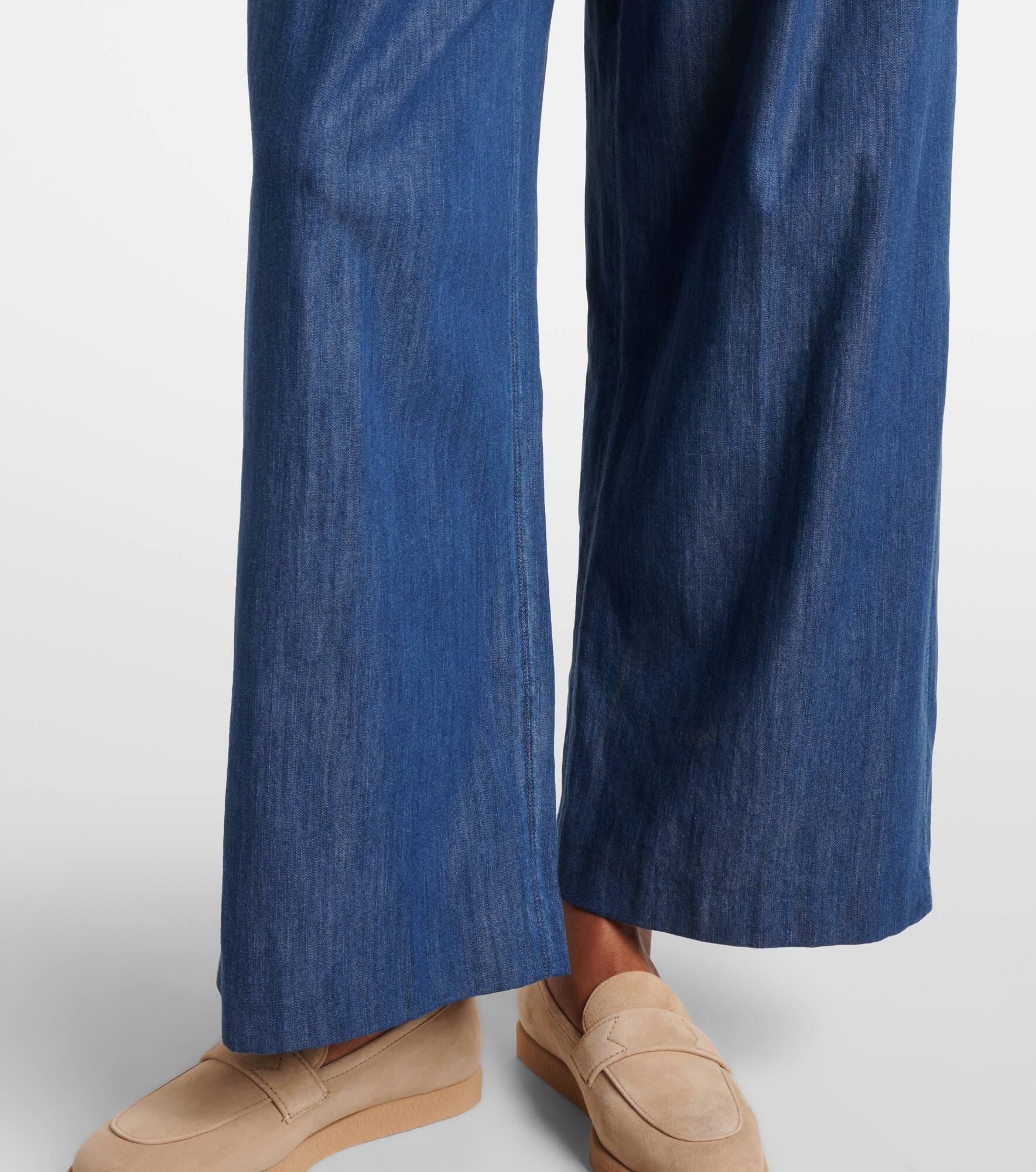 Sophie denim wide-leg pants - 5