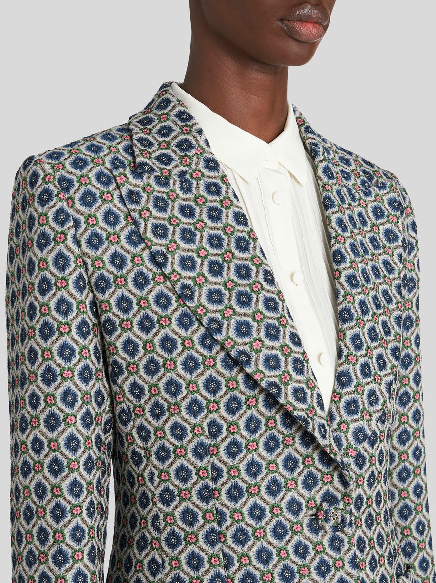 GEOMETRIC PATTERN JACQUARD JACKET - 2