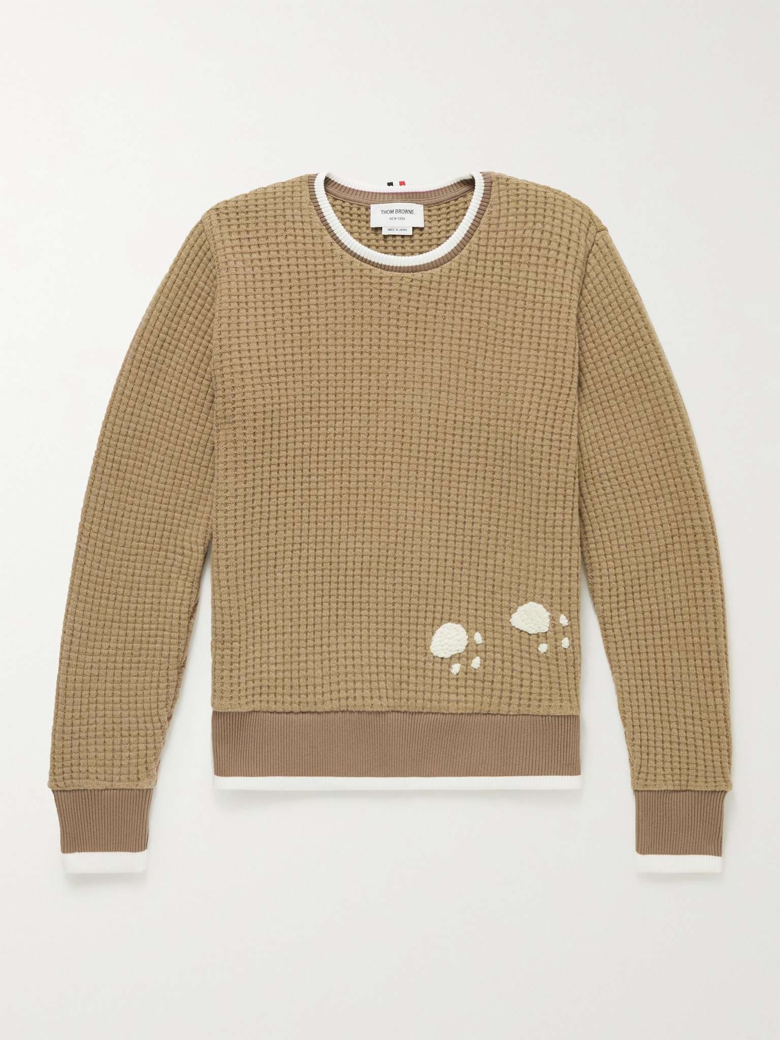 Waffle-Knit Wool-Jacquard Sweater - 1