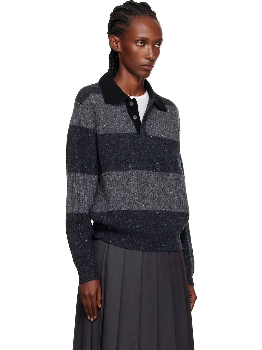Gray Chunky Rugby Polo - 2