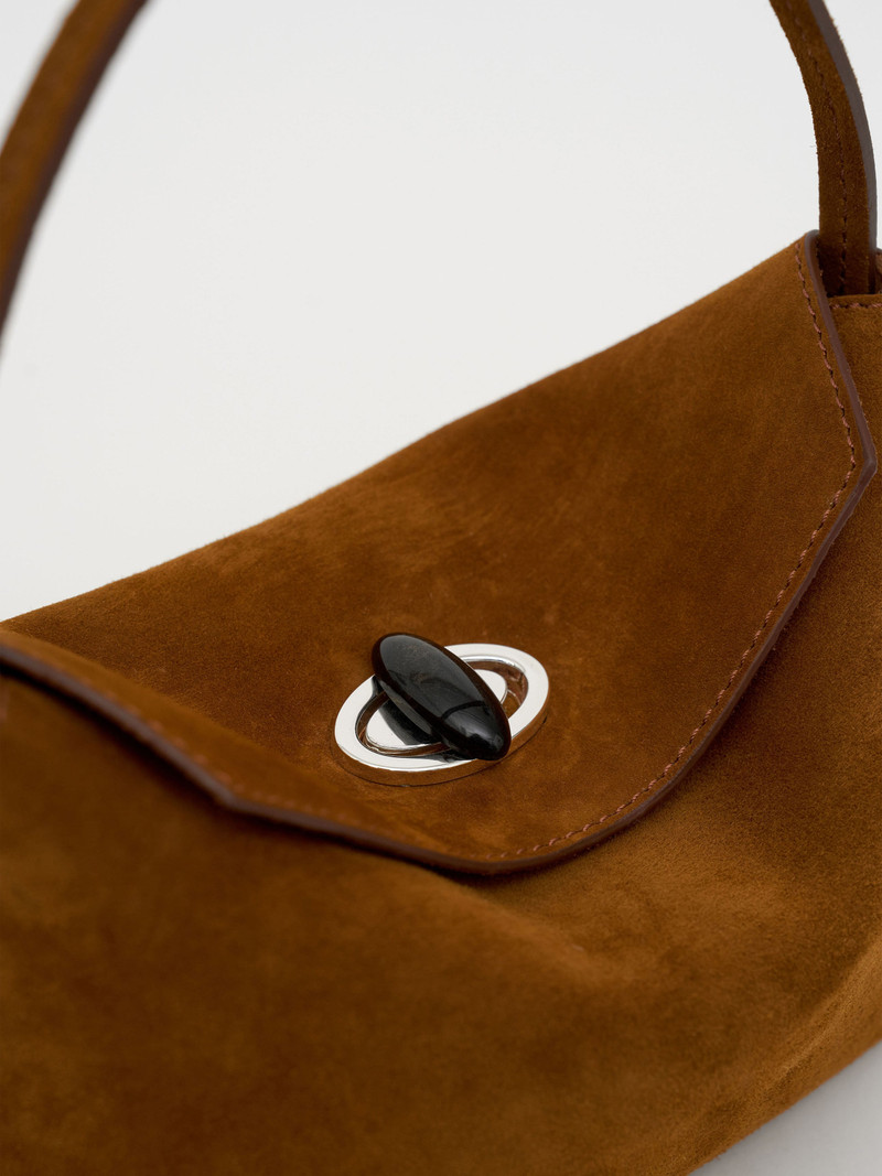 Turnlock Suede Mini Shoulder Bag 3