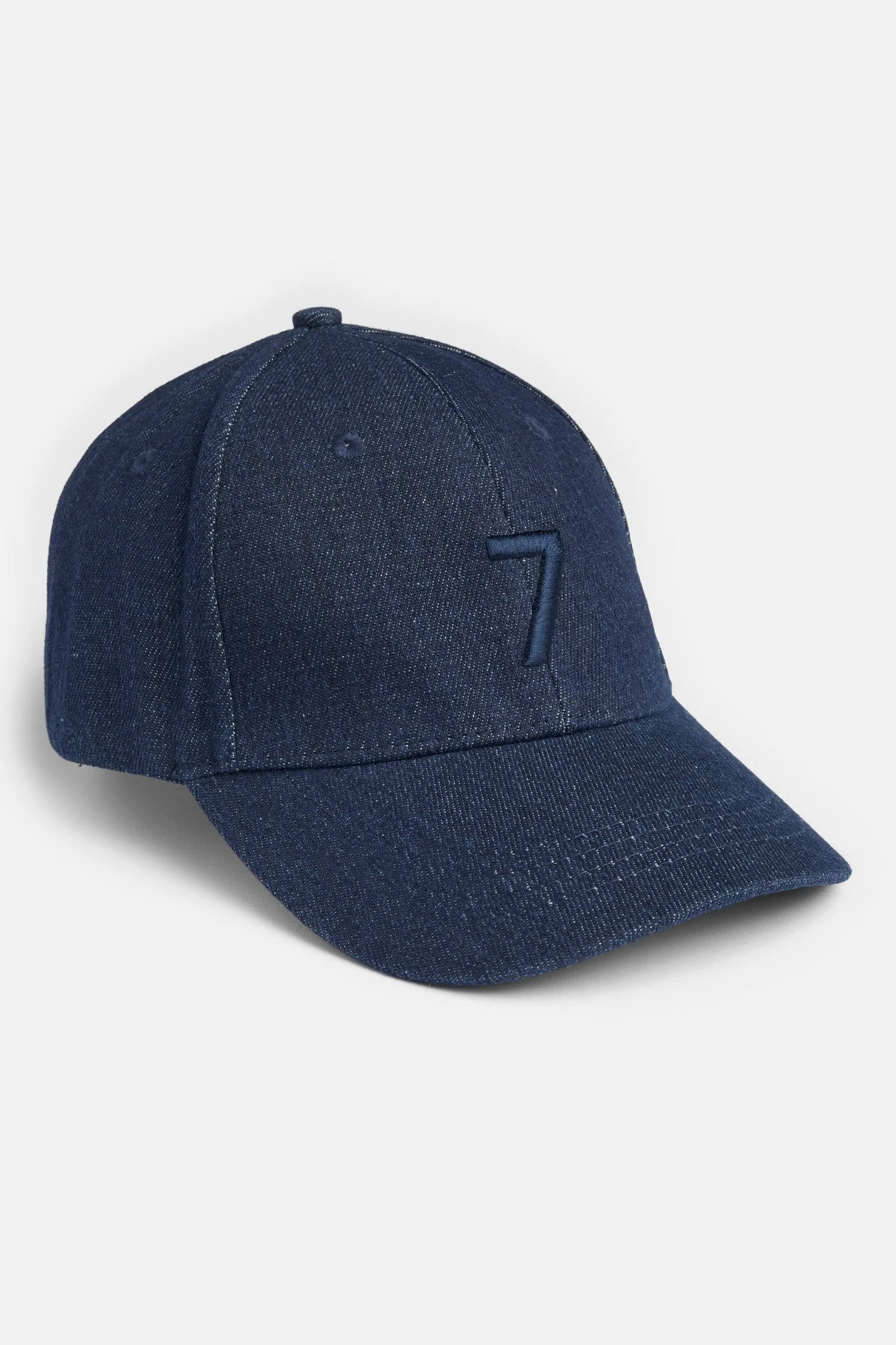 Denim Logo Cap in Rinsed Indigo - 1