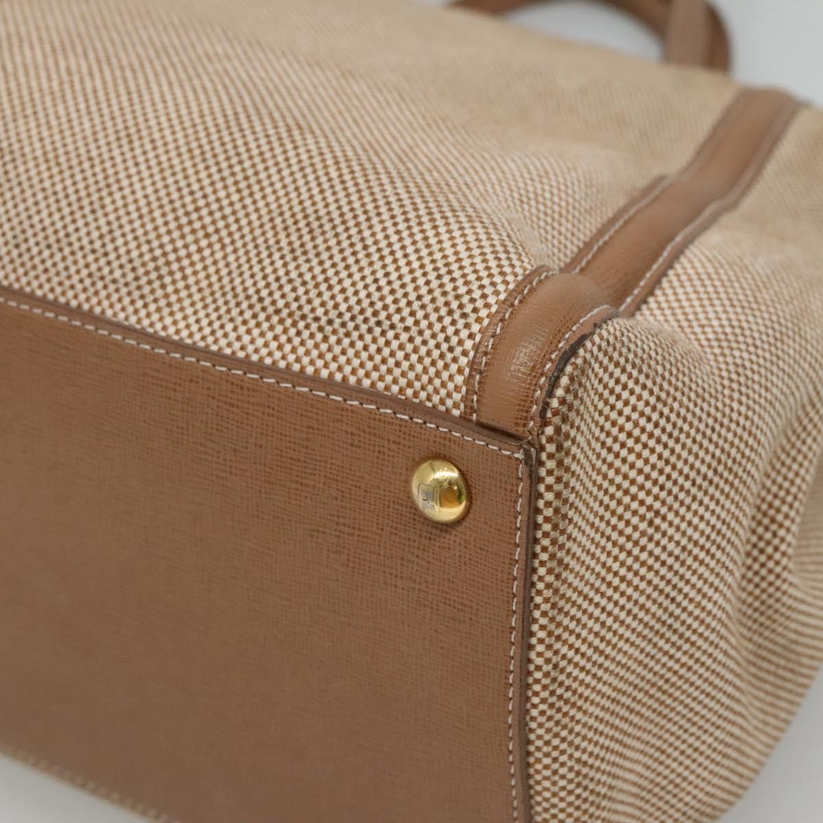 FENDI To Joule Hand Bag Canvas Gold Beige - 16