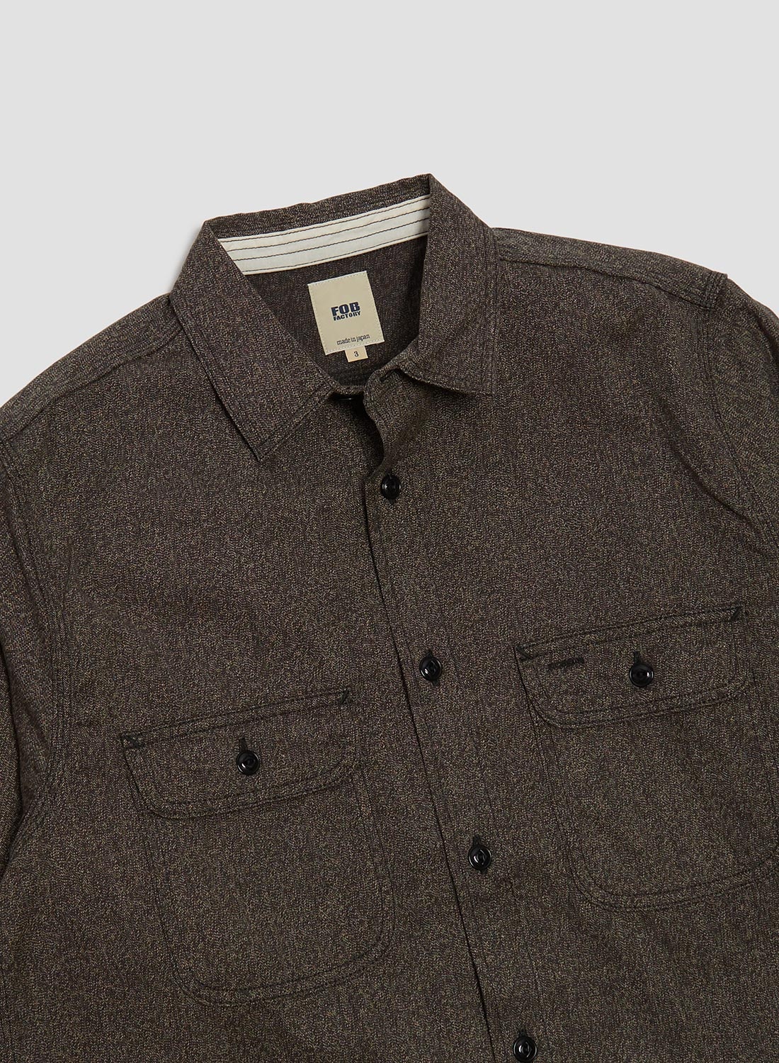 FOB Factory Black Heather Work Shirt Black - 2