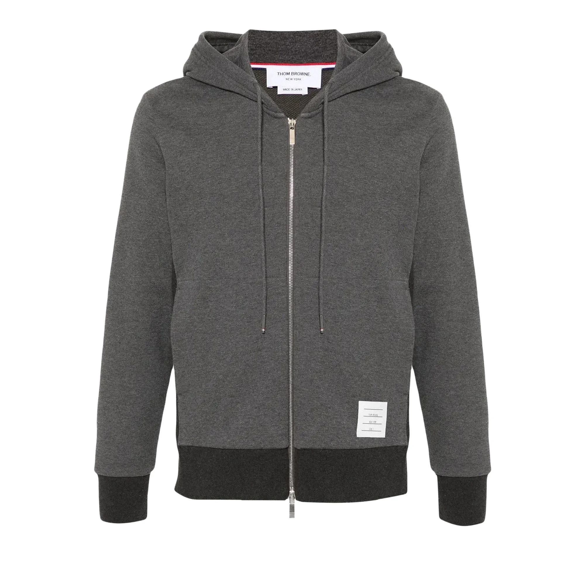 Thom Browne Classic Loopback Zip Up Hoodie 'Dark Grey' - 1