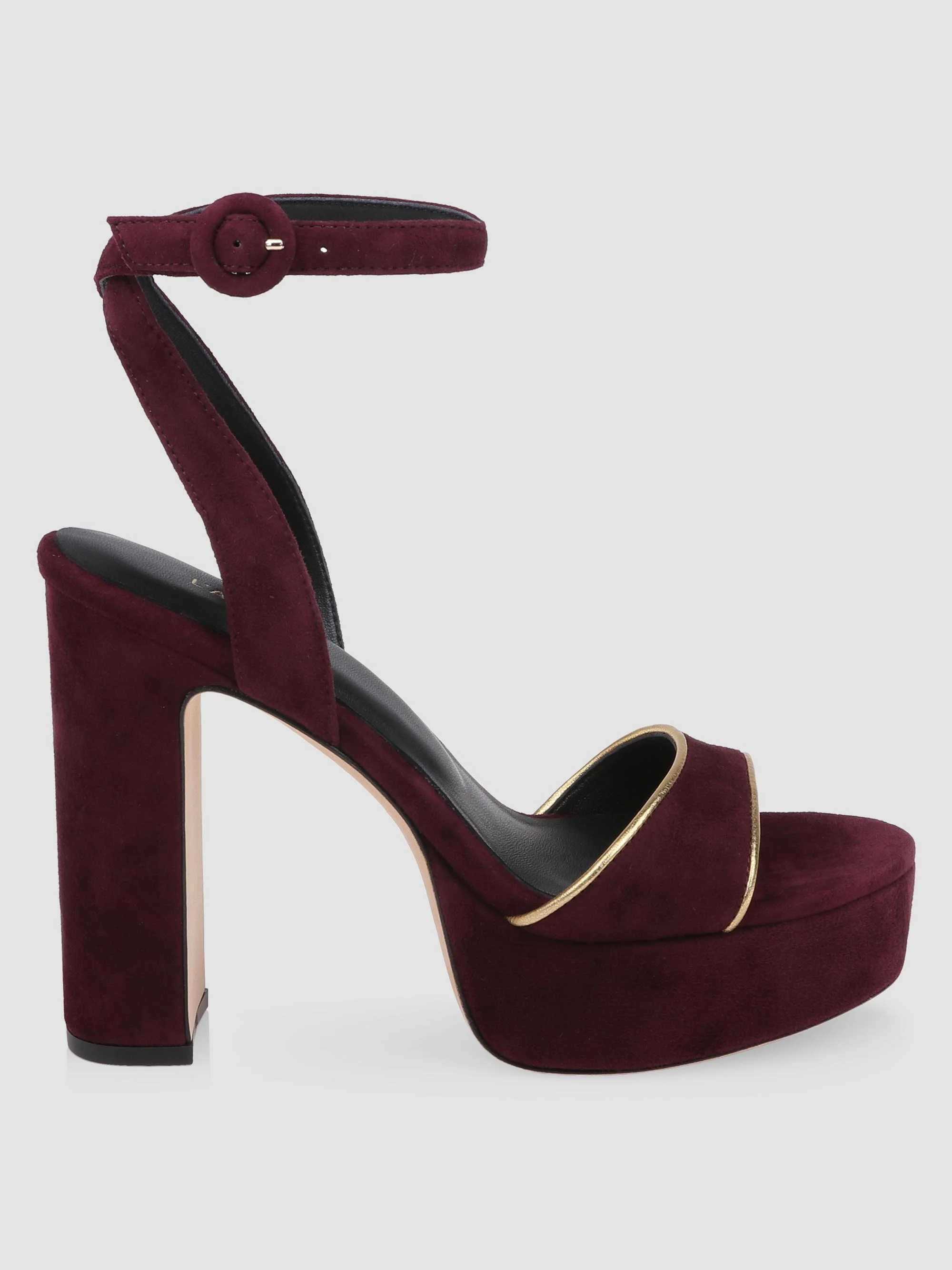 Women's Essie 115MM Suede Platform Sandals - Burgundy Suede - 1