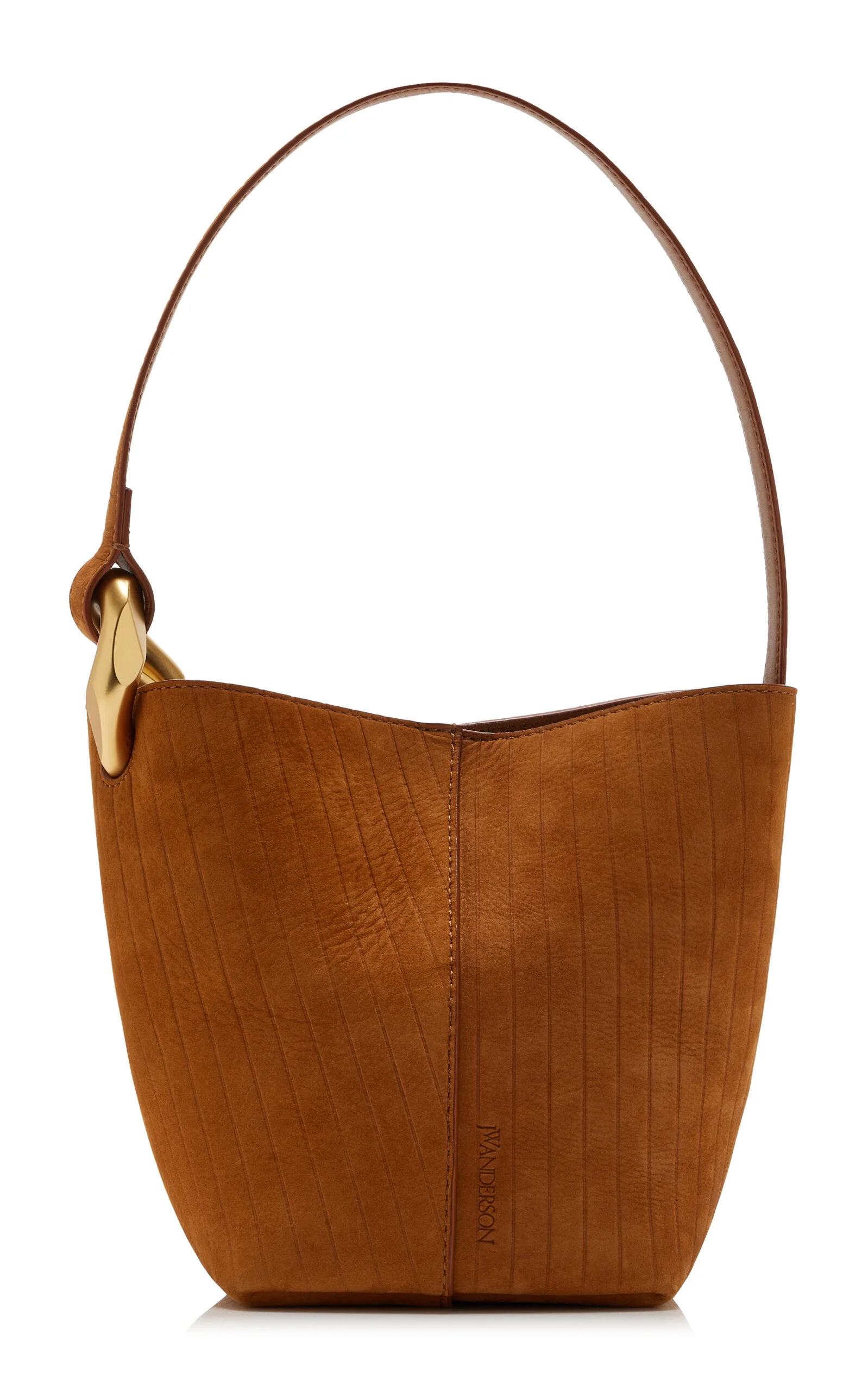 The JWA Corner Small Leather Bucket Bag brown - 1