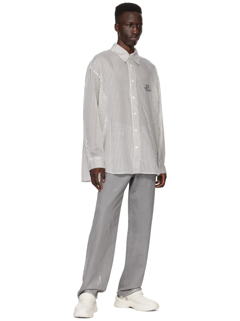 Wooyoungmi Gray Striped Shirt outlook