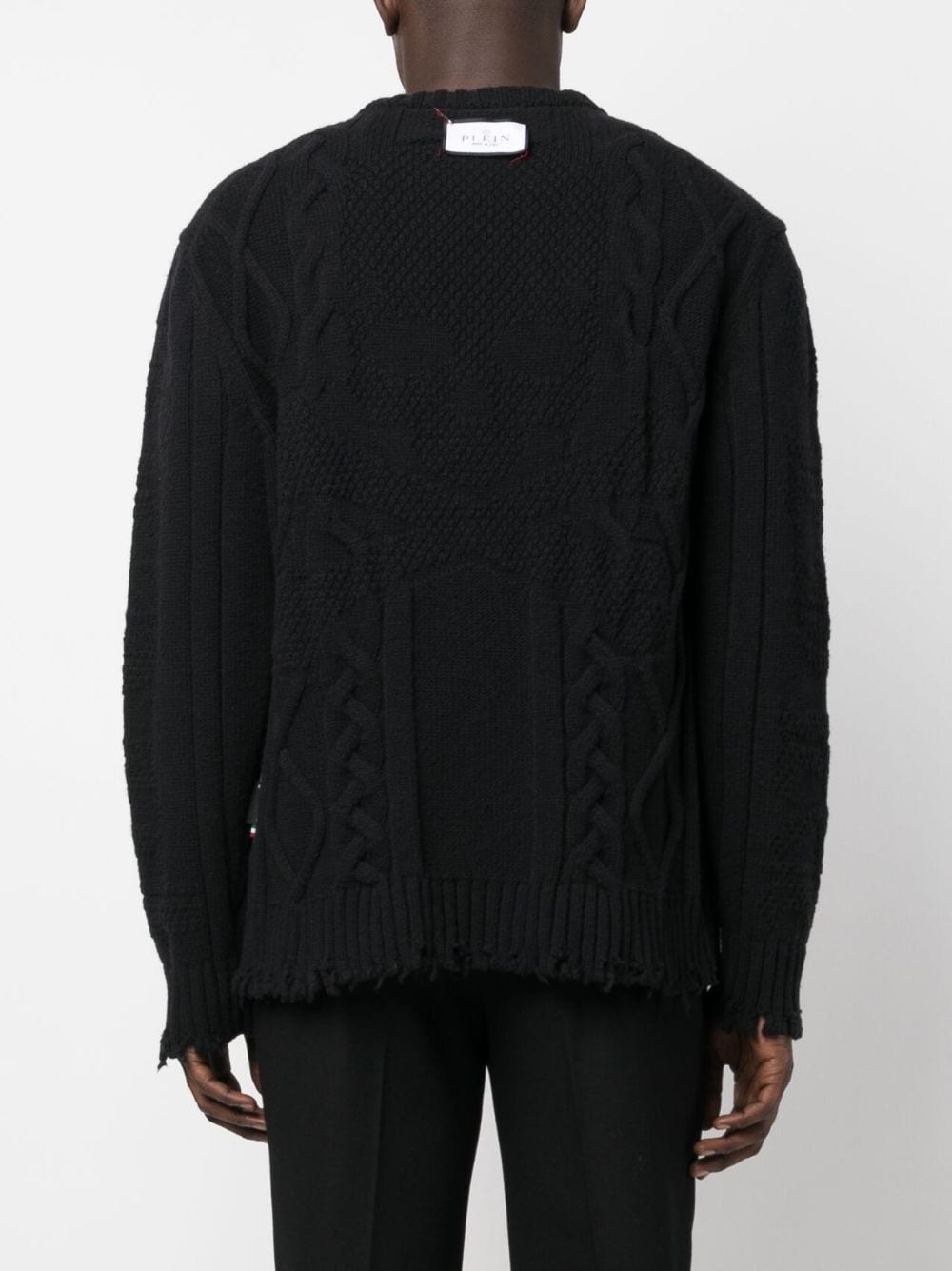 cable-knit distressed-finish jumper - 4