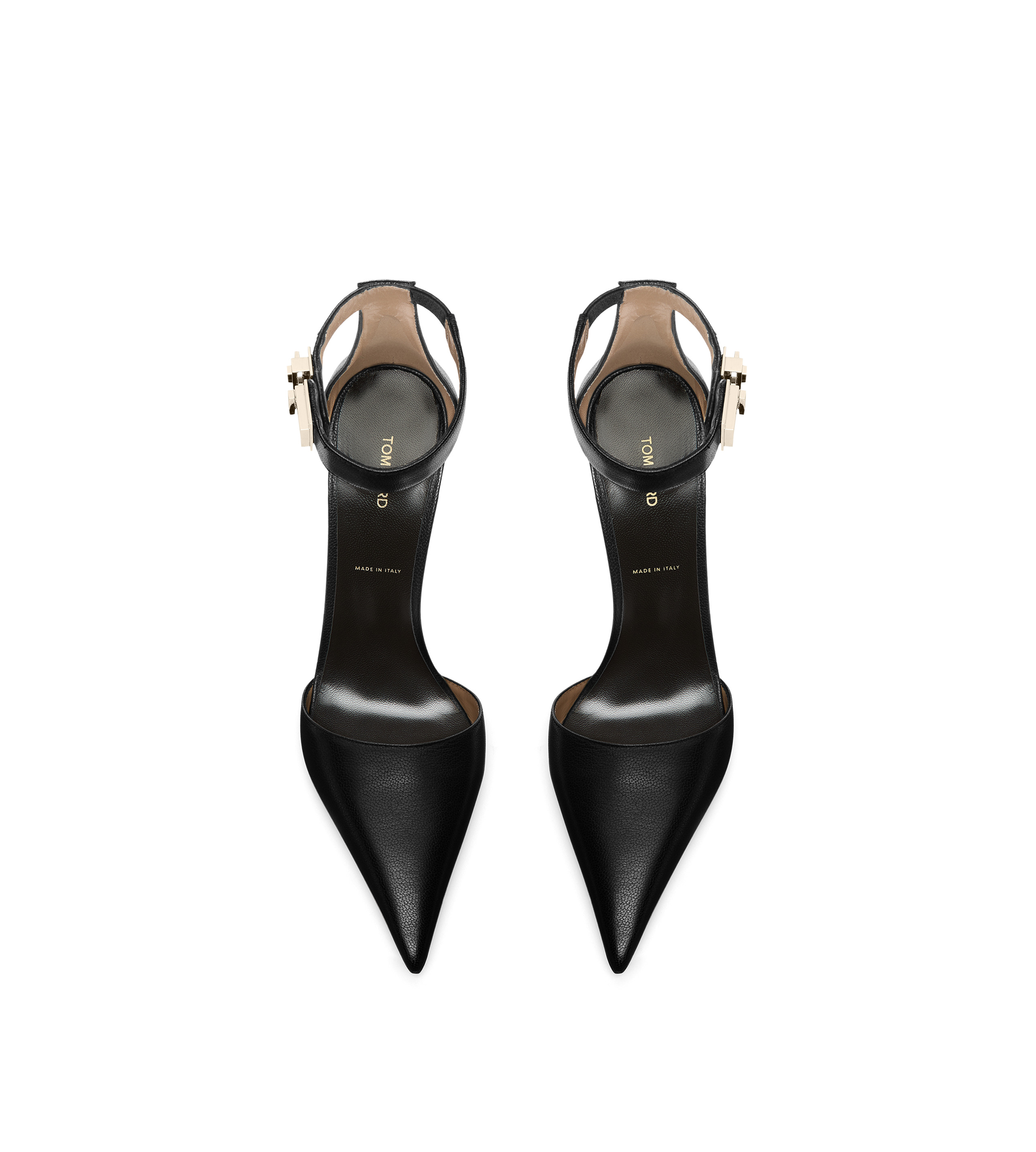 SUPPLE GRAIN LEATHER T LATCH ANKLE STRAP PUMP - 4