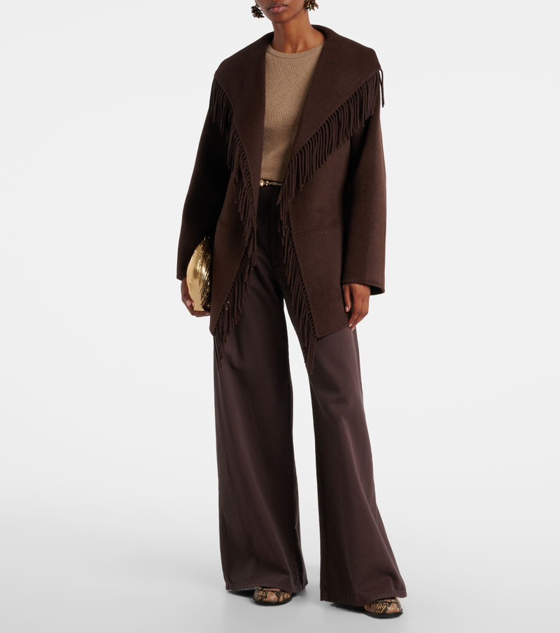 SIMKHAI Rowen fringed wool-blend jacket outlook