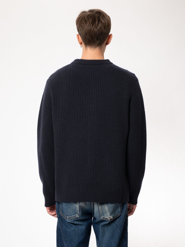 August Rib Wool Navy - 4