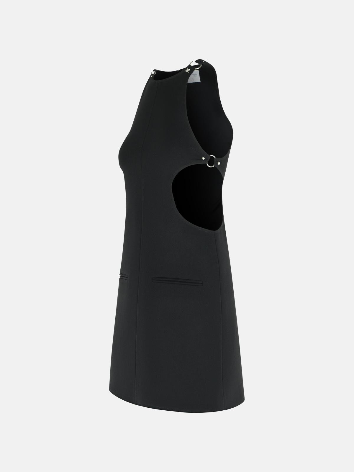 BLACK WOOL BLEND DRESS - 2