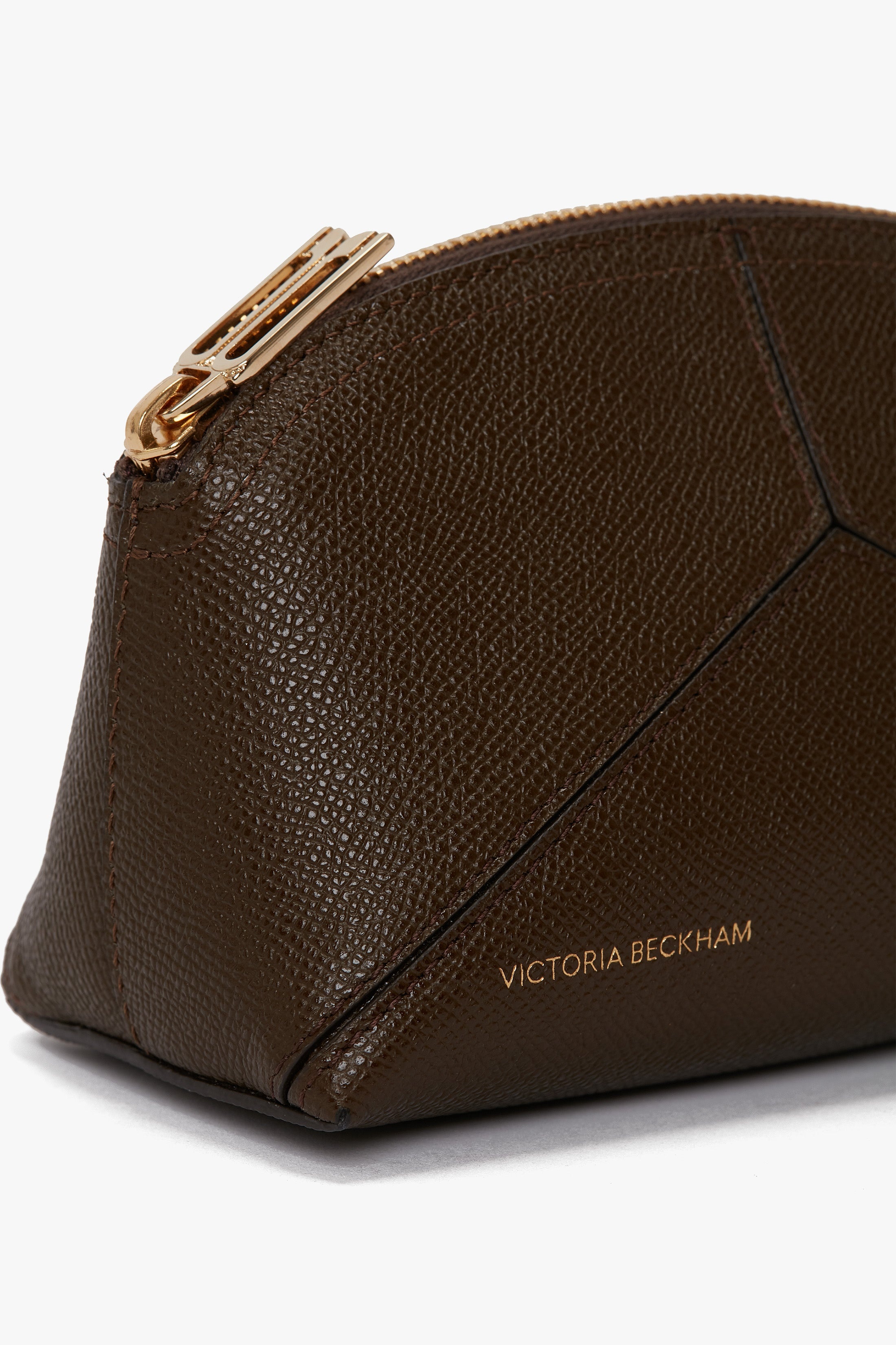 Exclusive Victoria Mini Wash Bag In Khaki Leather - 3