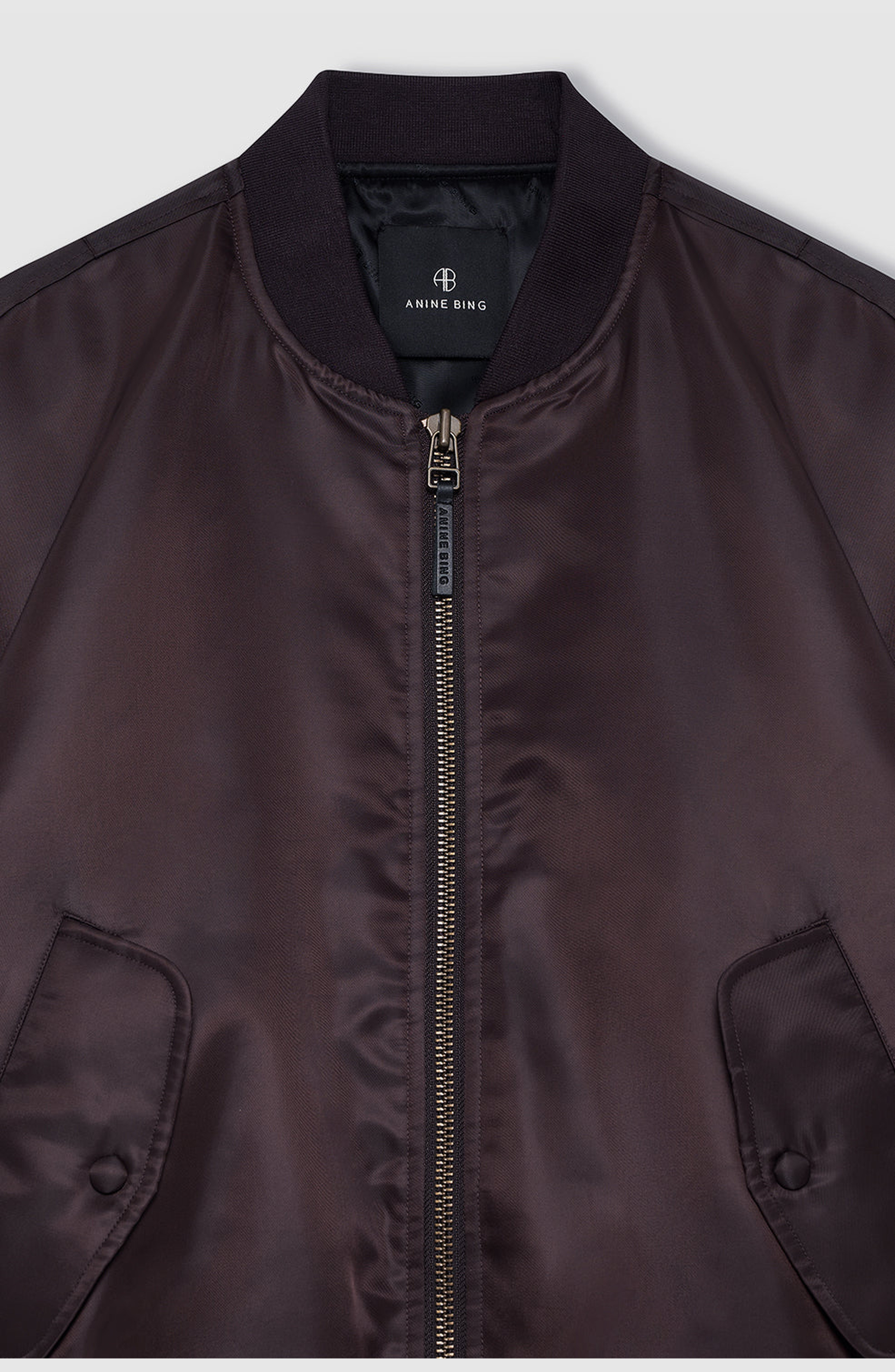 ANINE BING Leon Bomber in Deep Brown at Nordstrom - 3